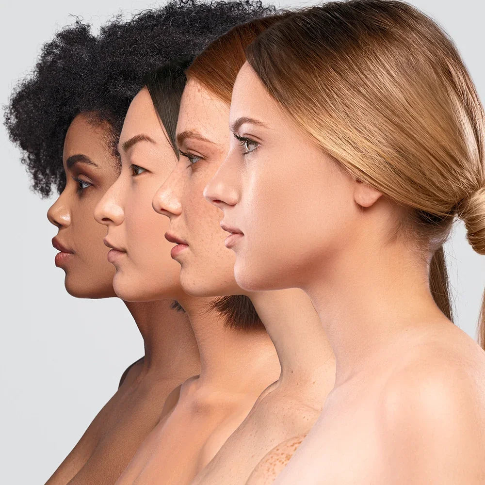 Vier vrouwen met diverse huidtypes, Cryon Schoonheidssalon